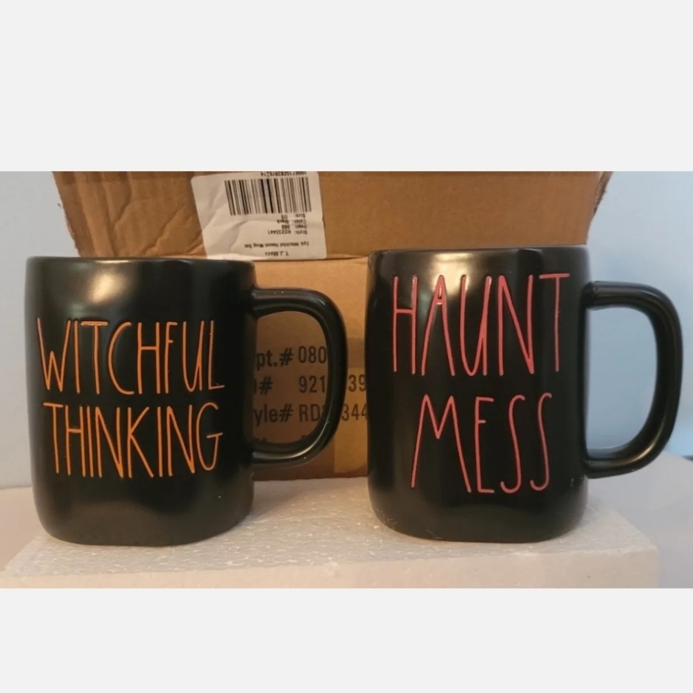 Rae Dunn Black Witchful Haunt Mug Set, 2-Pack